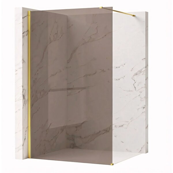 Shower screen Rea Flexi Brown / Gold 80