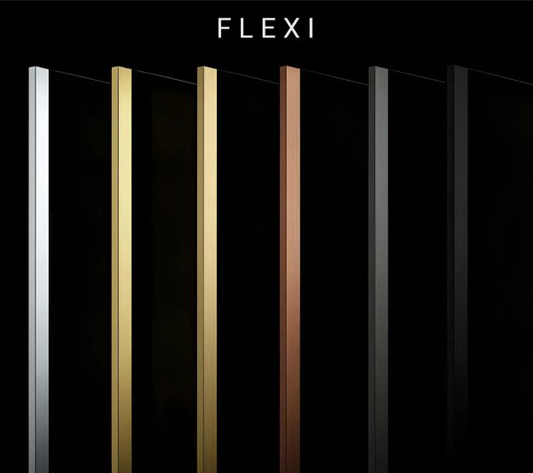Shower screen Rea Flexi Grey / Gold 140