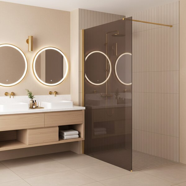 Shower screen Rea Flexi Brown / Gold 120