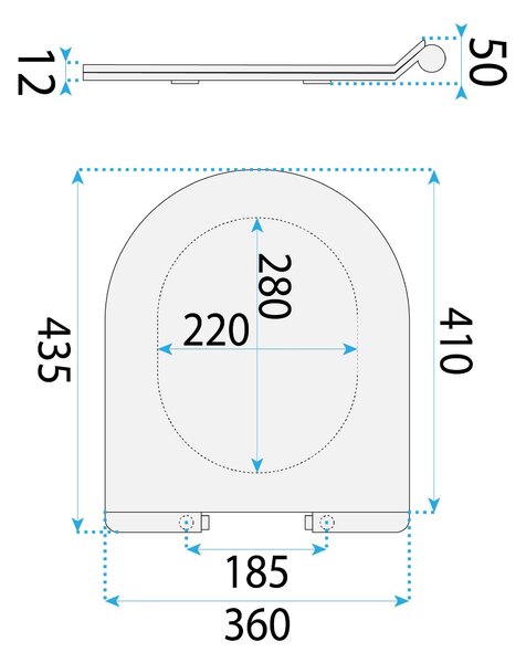 Toilet seat UF DUROPLAST FLAT WHITE