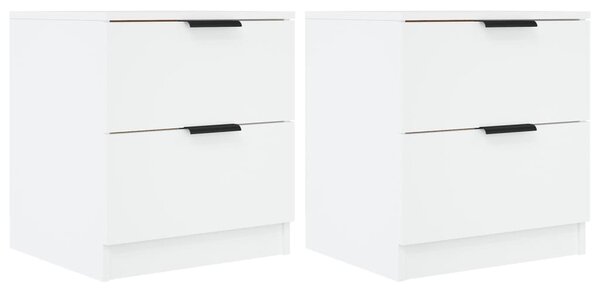 Bedside Cabinets 2 pcs White Engineered Wood