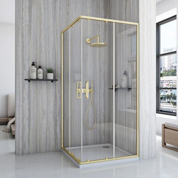 Shower enclosure Rea City 90x90 Gold Brush