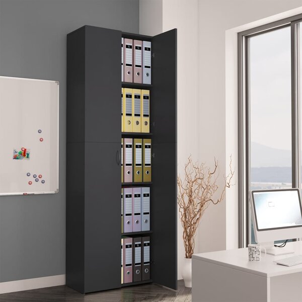 Office Cabinet Grey 60x32x190 cm Engineered Wood
