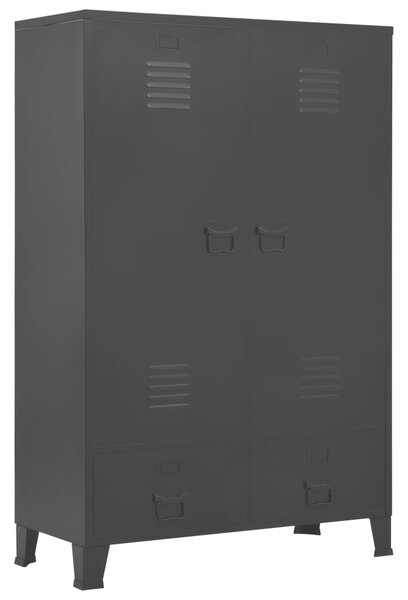 Wardrobe Industrial Black 90x40x140 cm Steel