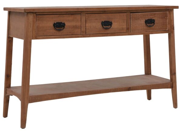Console Table Solid Fir Wood 126x40x77.5 cm Brown