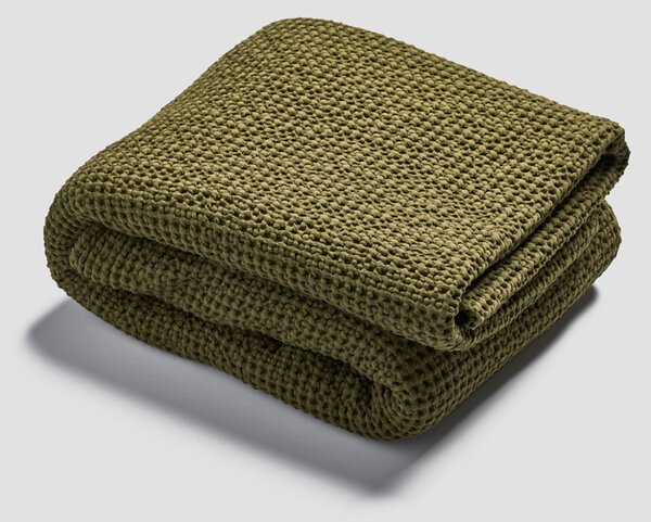 Piglet Botanical Green Waffle Cotton Throw Blanket Size 150 x 200cm
