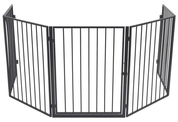 Pet Fireplace Fence Steel Black
