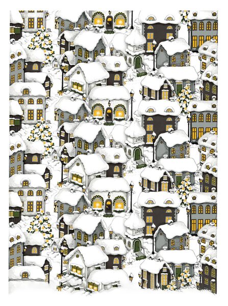 Arvidssons Textil Lyckeby Christmas fabric Grey-white