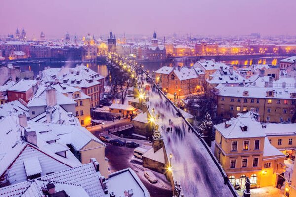 Photography Winter in Prague - city panorama, Henryk Sadura