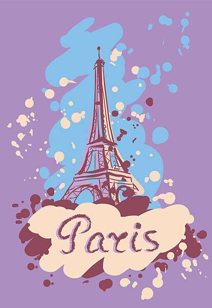 Photography Colorful vector illustration of Tower Eiffel., TatianaKulikova