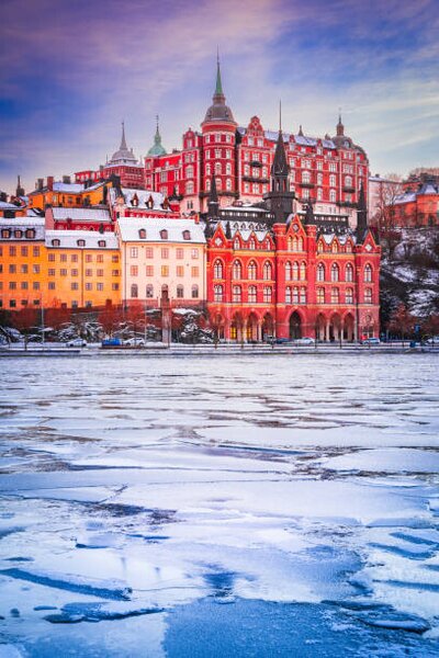 Photography Stockholm, Sweden. Sunset with Mariaberget, emicristea