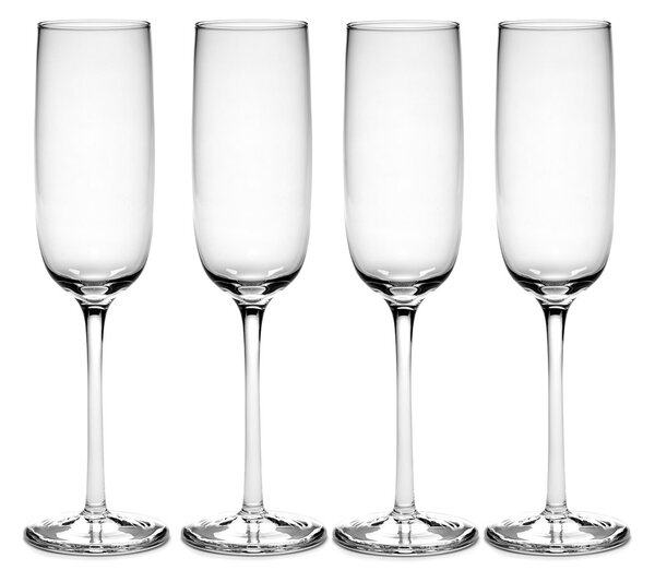 Serax Passe-Partout champagne glass curved 15 cl 4-pack clear clear