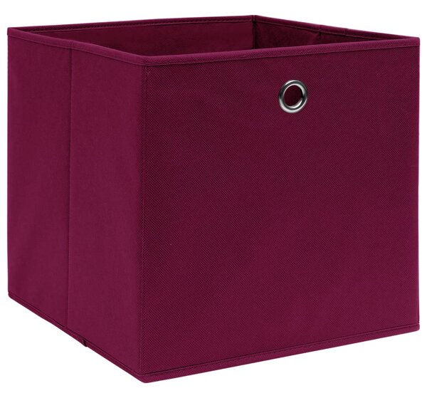 Storage Boxes 4 pcs Non-woven Fabric 28x28x28 cm Dark Red