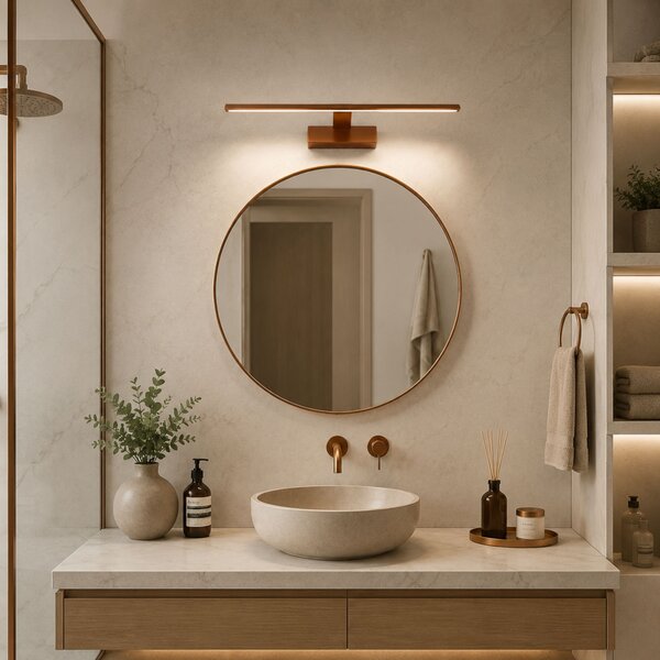 Bathroom LED wall sconce SWE013-1W 43cm BRUSH COPPER