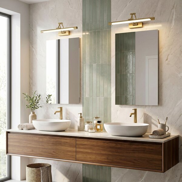 Bathroom LED wall sconce SWE022-1W 42cm Brush Gold