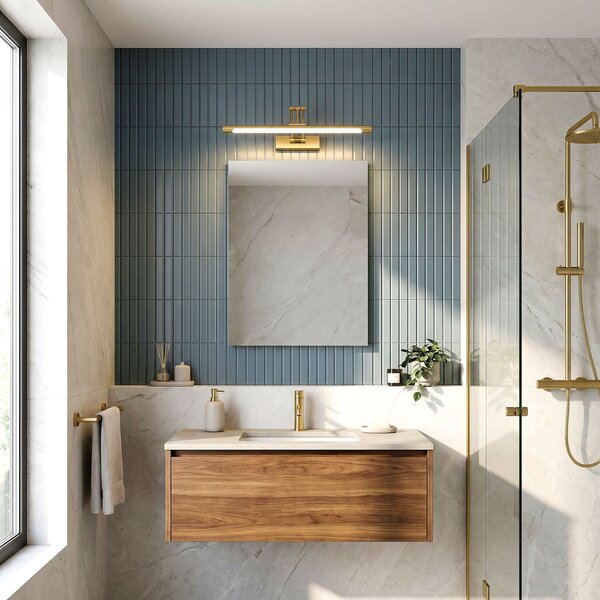 Bathroom LED wall sconce SWE022-1W 42cm Brush Gold