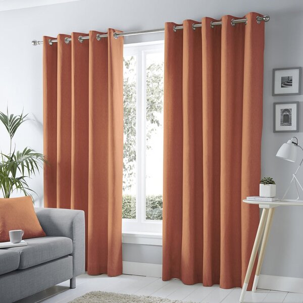 Sorbonne Ready Made Eyelet Blockout Curtains Spice