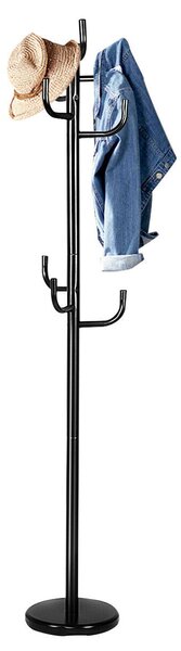 Modern Coat Stand Hanger Metal Clothes 8 Hooks Free Standing