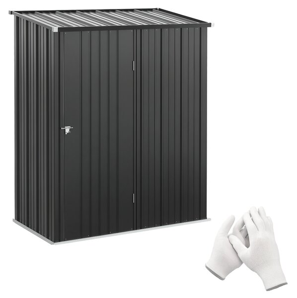 Outsunny 5.3ft x 3.1ft Outdoor Storage Shed, Garden Metal Storage Shed w/ Single Door for Backyard, Patio, Lawn, Charcoal Grey Aosom UK