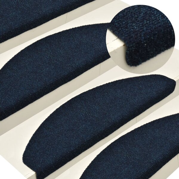 Self-adhesive Stair Mats 15 pcs Navy 65x21x4 cm Needle Punch