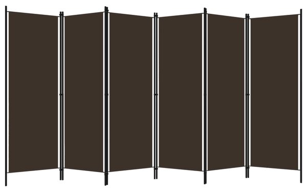 6-Panel Room Divider Brown 300x180 cm