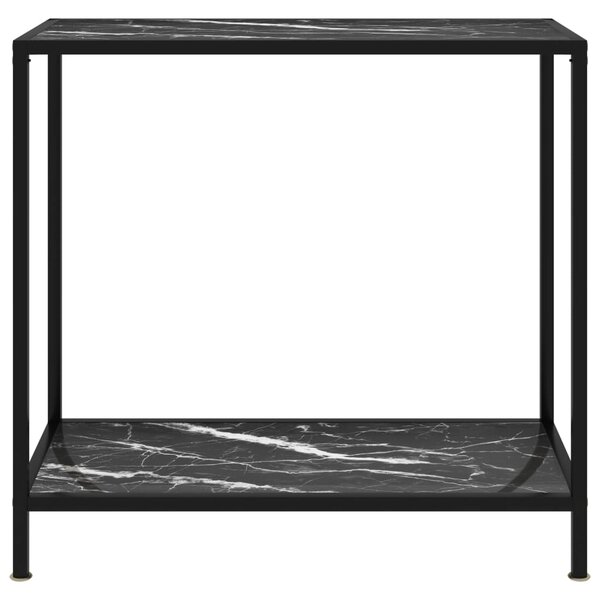 Console Table Black 80x35x75 cm Tempered Glass