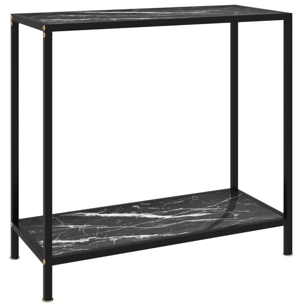 Console Table Black 80x35x75 cm Tempered Glass