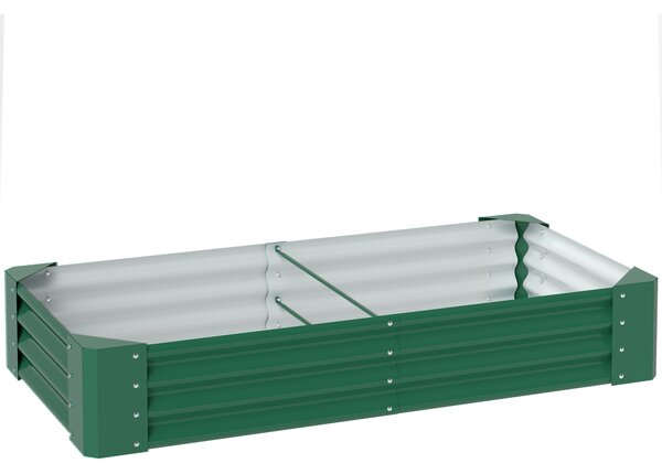 Outsunny 180 x 90cm Galvanised Steel Open Planter - Green