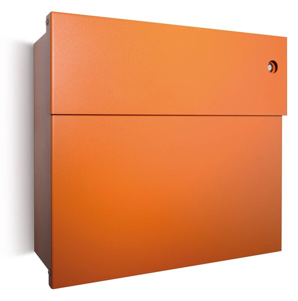 Letterman IV letterbox, red doorbell, orange