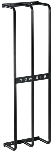 HOMCOM Towel Rail Wall Mounted, Metal Towel Rack Holds Up to 6 Large Size (160 x 100cm) Rolled Towels, 3 Bar Towel Storage for Bathroom, 21 x 12 x 74cm, Black