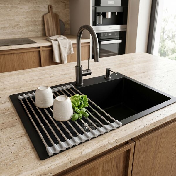 Roll-up dish drying rack for sink REA P12298A Grey