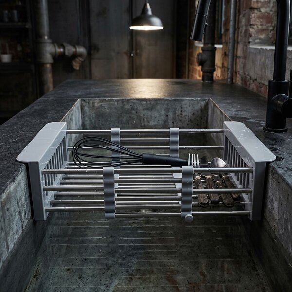 Telescopic sink dish drying rack REA P14487A Grey