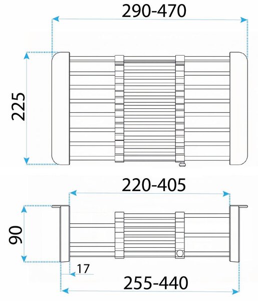 Telescopic sink dish drying rack REA P14487 Black