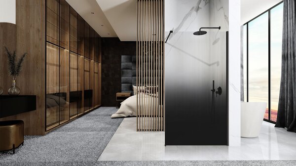 Shower screen Rea Aero Ombre Black/Black 110