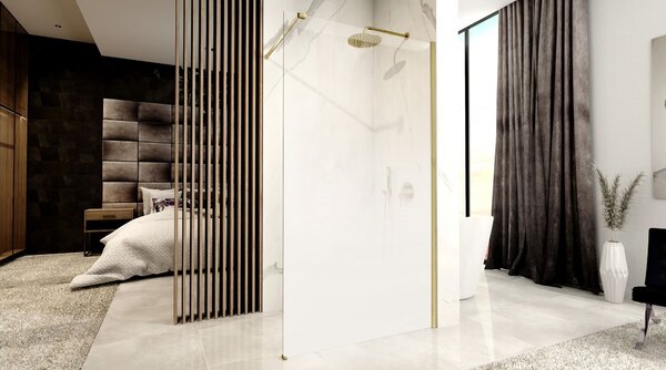 Shower screen Rea Aero Ombre Gold Brush/White 110