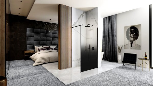 Shower screen Rea Aero Ombre Black/Black 110