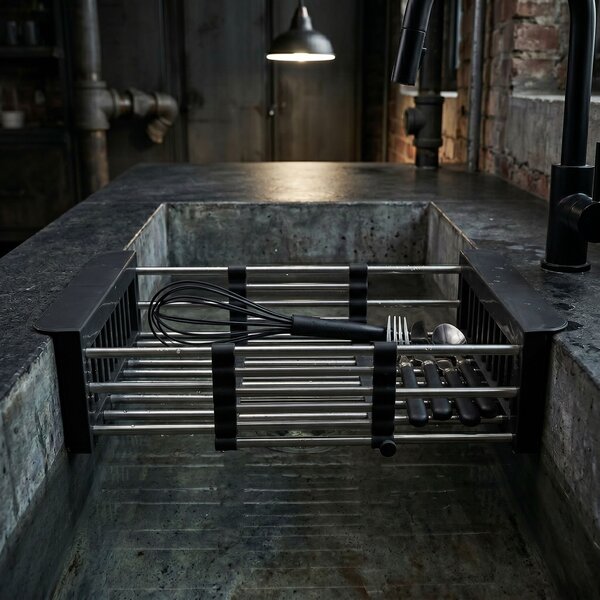 Telescopic sink dish drying rack REA P14487 Black