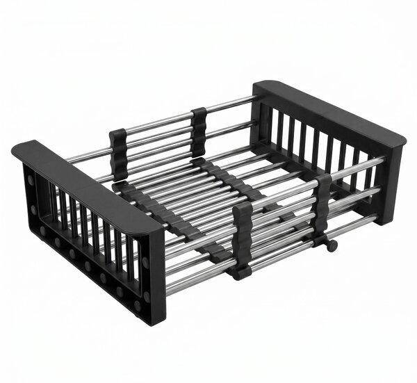 Telescopic sink dish drying rack REA P14487 Black