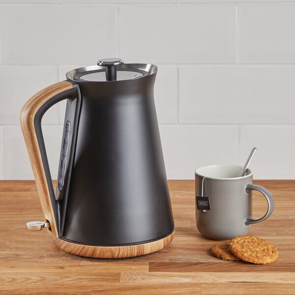 Contemporary Matt Black Kettle and Toaster Set