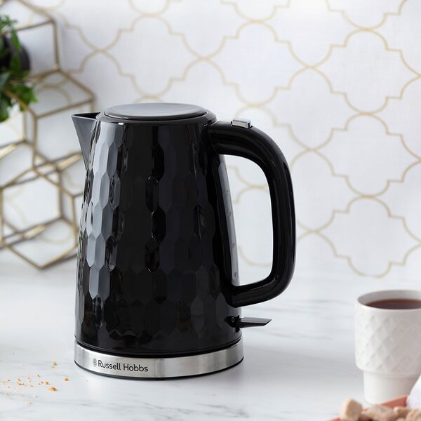 Russell Hobbs Black Honeycomb Kettle and Toaster Set