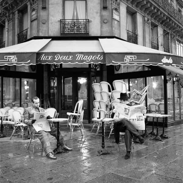 Les Deux Magots - Elton John & Bernie Taupin, Photographic Artwork, Black & White - Andrew Martin