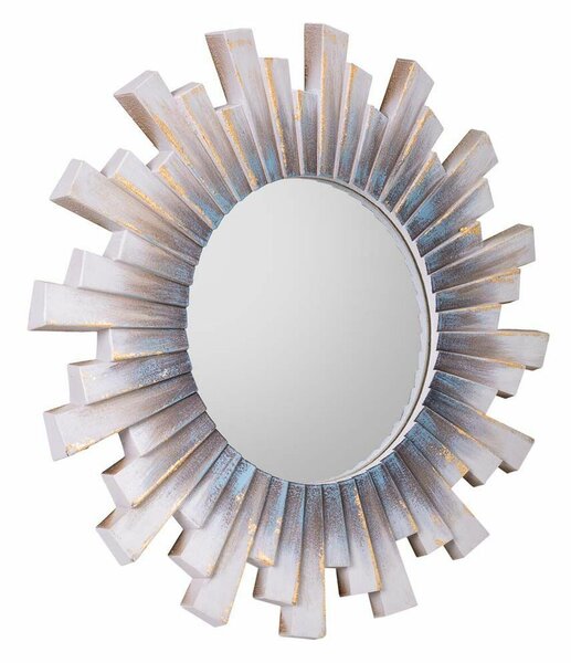 Wall mirror Alexandra House Living White Fir wood MDF Wood 55 x 2 x 55 cm