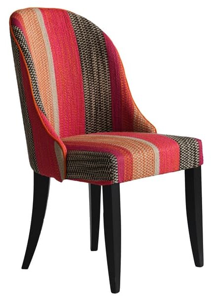 Aldwick Dining Chair Llama Orange, Dining chair, Black/Multicoloured/Orange - Andrew Martin Linen