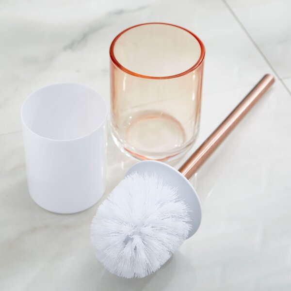 Ombre Apricot Glass Toilet Brush