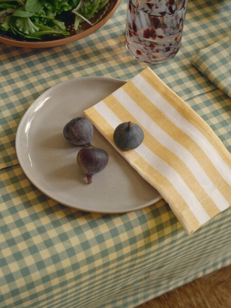 Honey Pembroke Stripe Linen Blend Napkins Set of 4 | 45 x 45cm | Piglet in Bed