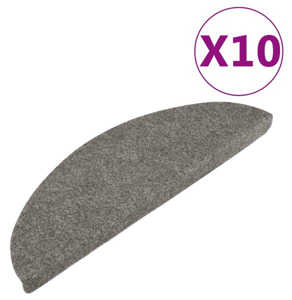 Stair Mats Self-adhesive 10 pcs Grey 65x22.5x3.5 cm