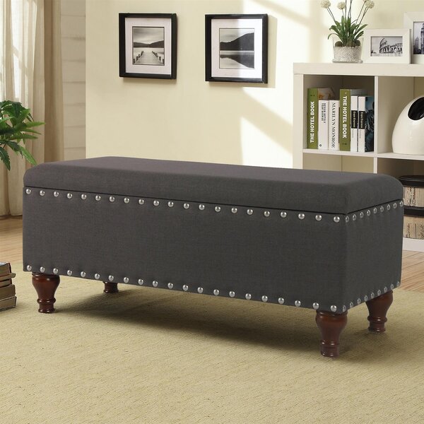 Chelsea Storage Ottoman Bench Charcoal Chrome