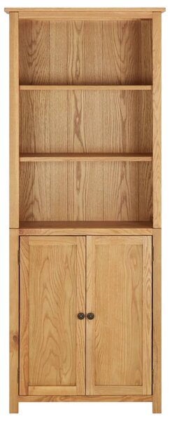 Bookcase with 2 Doors 70x30x180 cm Solid Oak Wood