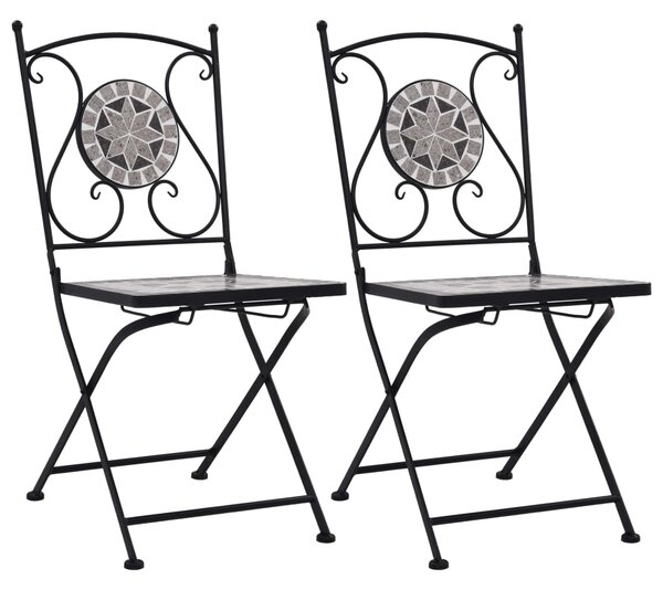 Mosaic Bistro Chairs 2 pcs Grey