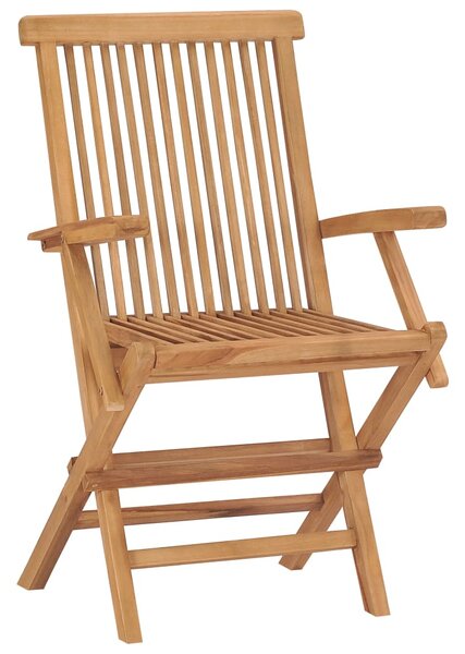 Folding Garden Chairs 2 pcs Solid Teak Wood